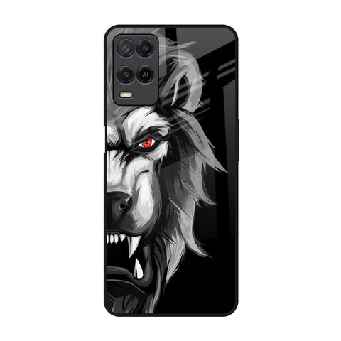 Wild Lion Oppo A54 Glass Back Cover Online