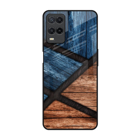 Wooden Tiles Oppo A54 Glass Back Cover Online