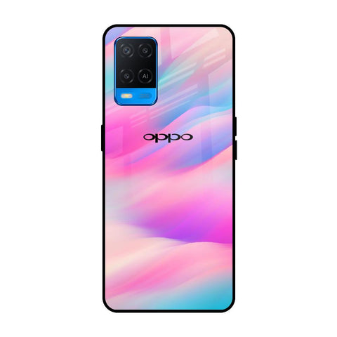 Colorful Waves Oppo A54 Glass Cases & Covers Online