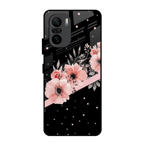 Floral Black Band Mi 11X Glass Back Cover Online