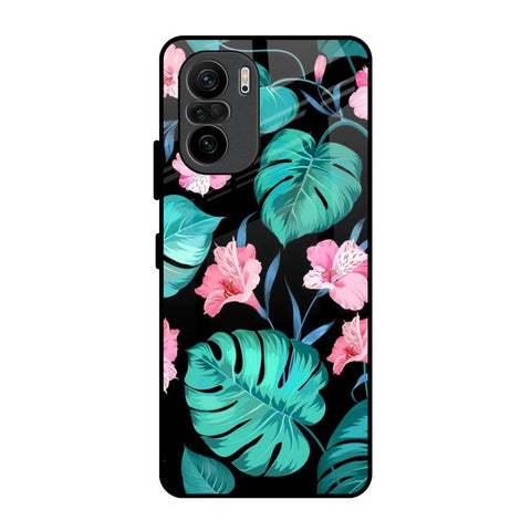 Tropical Leaves & Pink Flowers Mi 11X Glass Back Cover Online