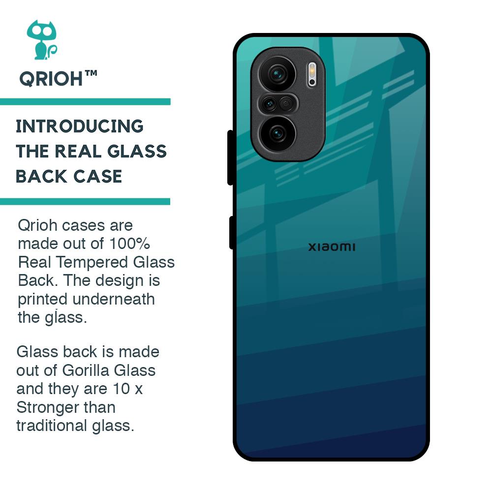 Green Triangle Pattern Glass Case for Mi 11X