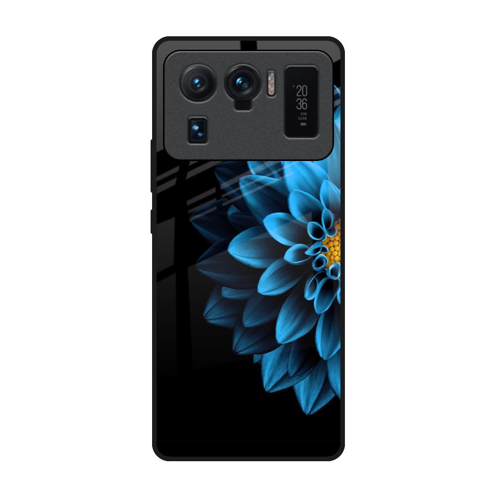 Half Blue Flower Mi 11 Ultra Glass Back Cover Online