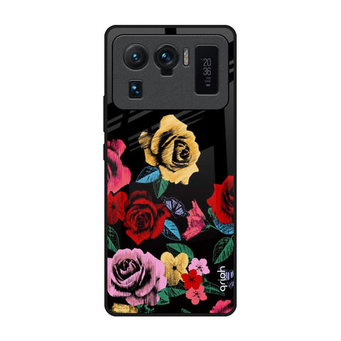 Floral Decorative Mi 11 Ultra Glass Back Cover Online