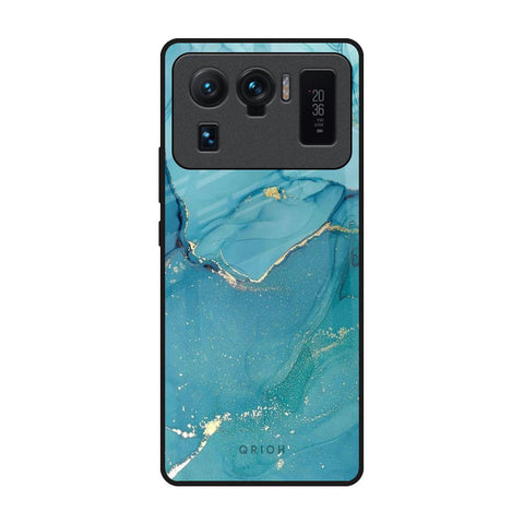 Blue Golden Glitter Mi 11 Ultra Glass Back Cover Online
