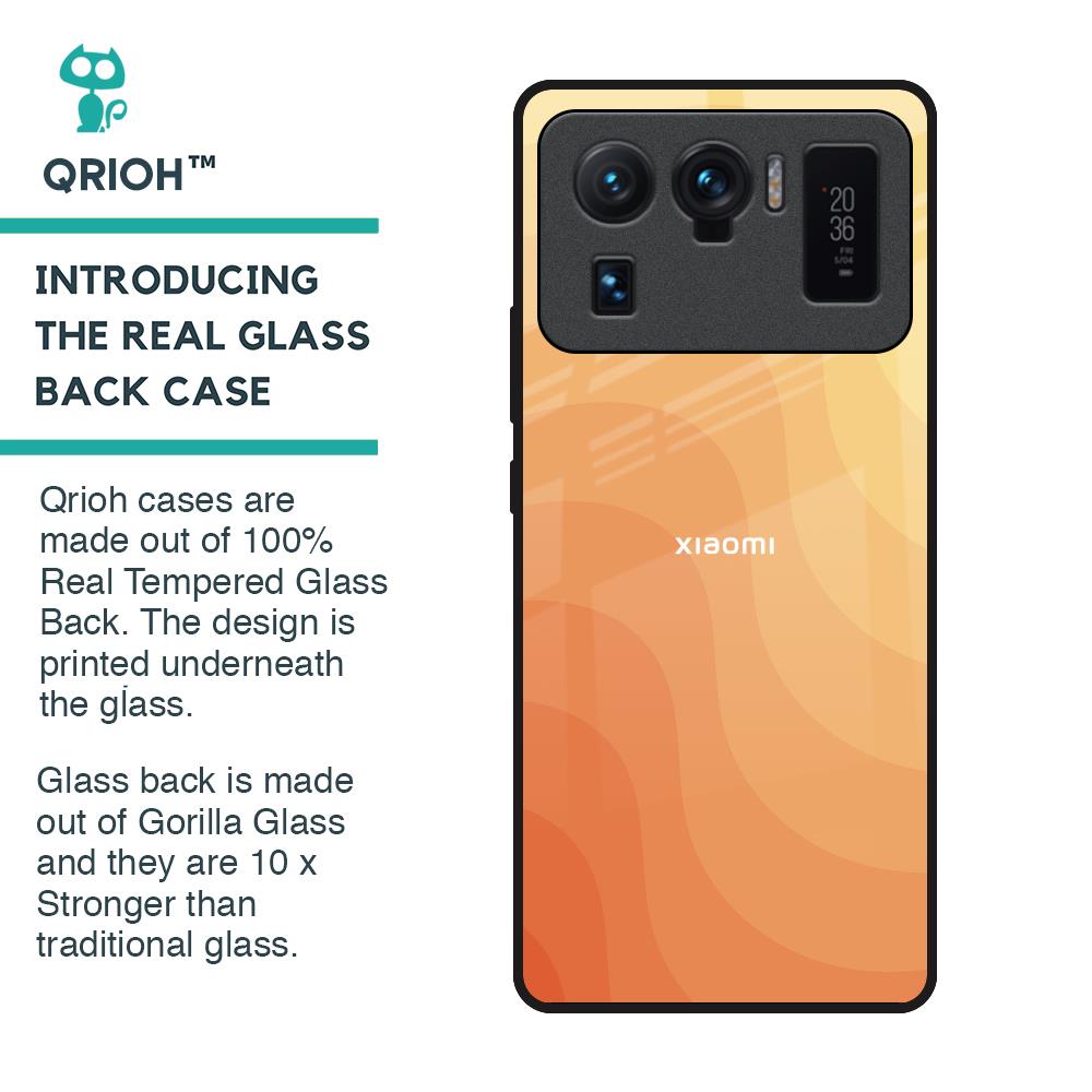 Orange Curve Pattern Glass Case for Mi 11 Ultra