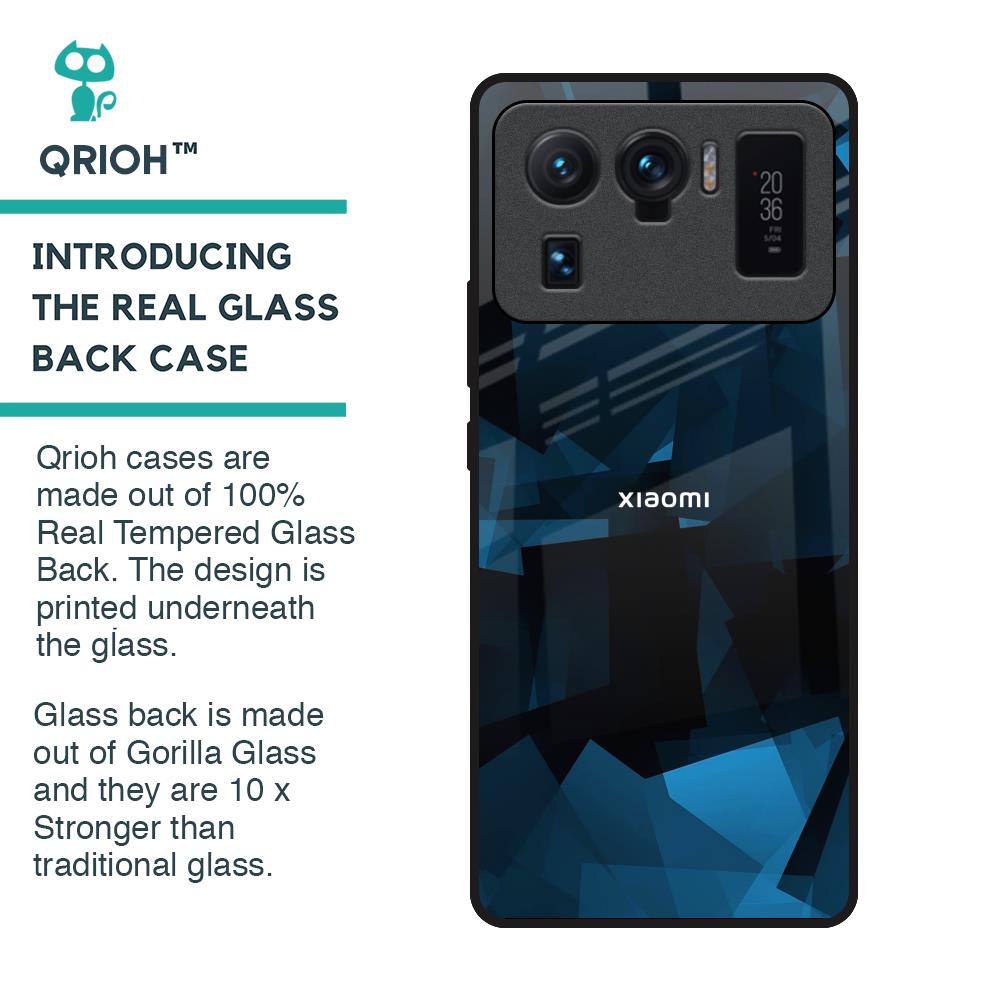 Polygonal Blue Box Glass Case For Mi 11 Ultra