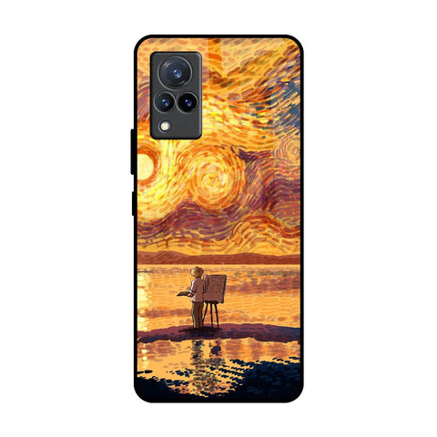 Sunset Vincent Vivo V21 Glass Back Cover Online