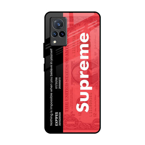 Supreme Ticket Vivo V21 Glass Back Cover Online