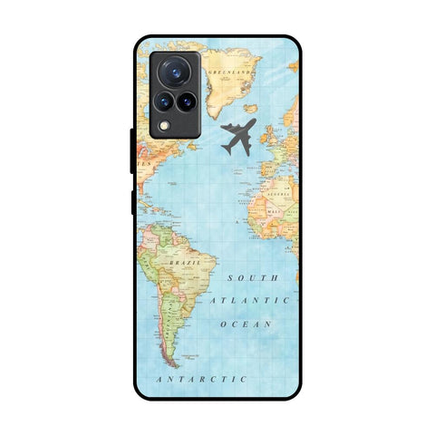 Travel Map Vivo V21 Glass Back Cover Online