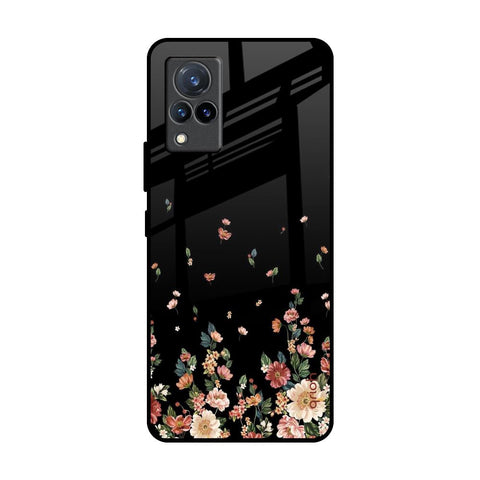 Floating Floral Print Vivo V21 Glass Back Cover Online