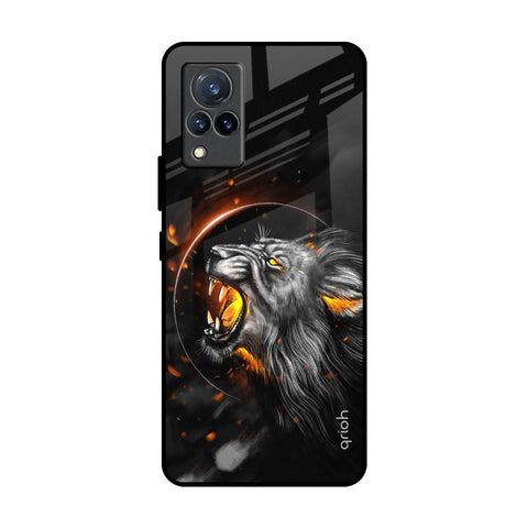 Aggressive Lion Vivo V21 Glass Back Cover Online