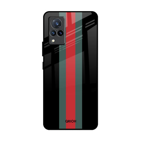 Vertical Stripes Vivo V21 Glass Back Cover Online