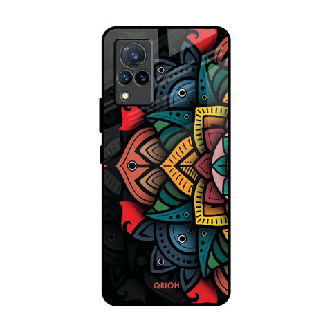 Retro Gorgeous Flower Vivo V21 Glass Back Cover Online