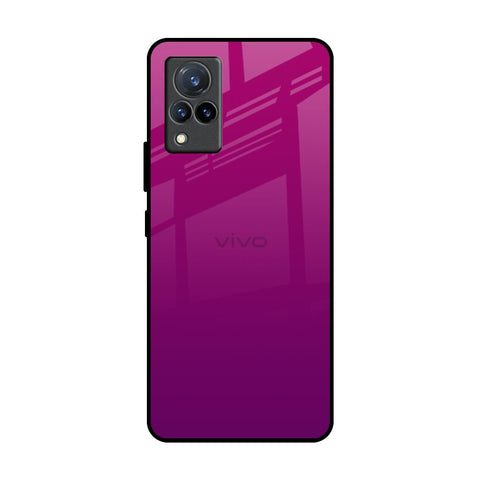 Magenta Gradient Vivo V21 Glass Back Cover Online