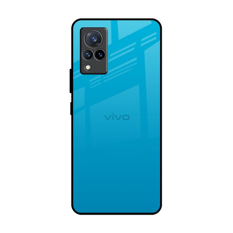 Blue Aqua Vivo V21 Glass Back Cover Online