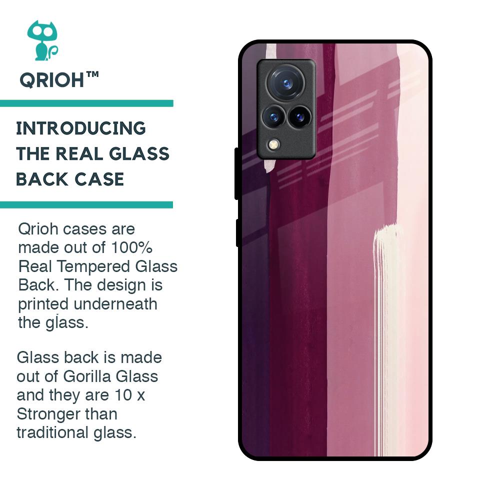 Brush Stroke Art Glass Case for Vivo V21