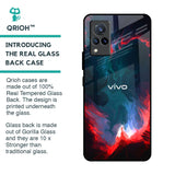 Brush Art Glass Case For Vivo V21