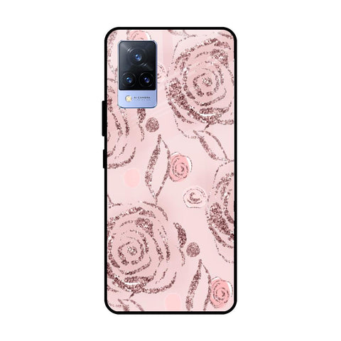 Shimmer Roses Vivo V21 Glass Cases & Covers Online