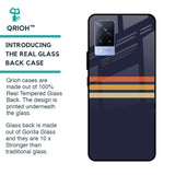 Tricolor Stripes Glass Case For Vivo V21