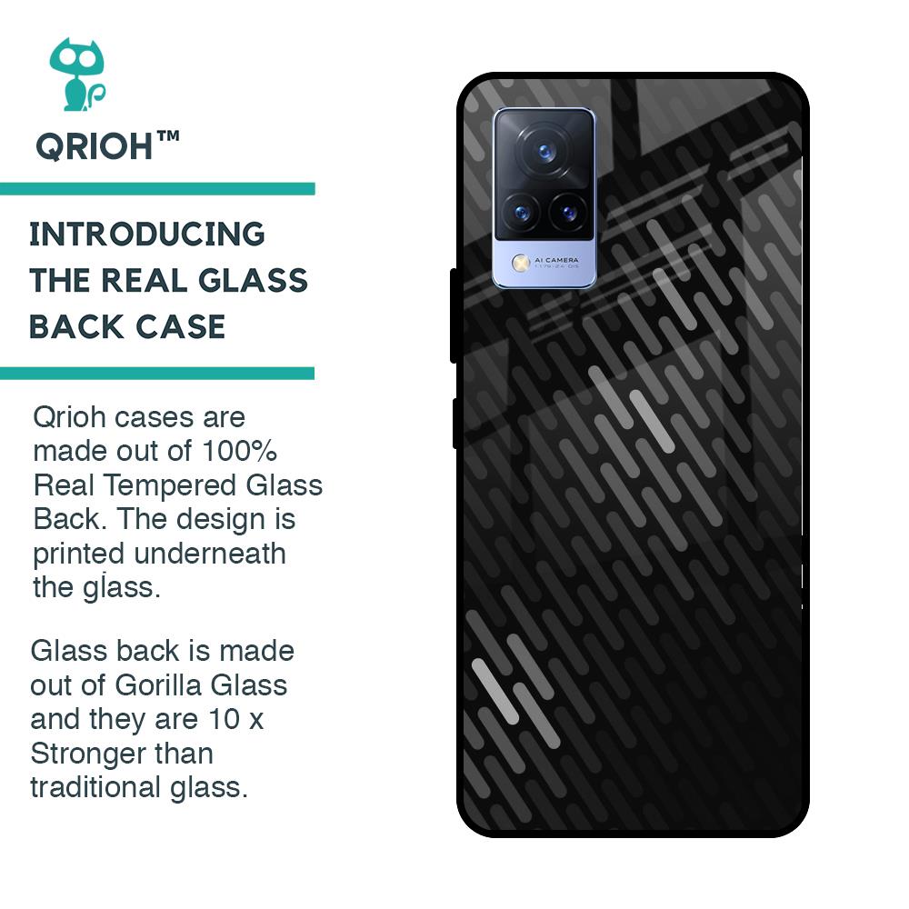 Dark Abstract Pattern Glass Case For Vivo V21