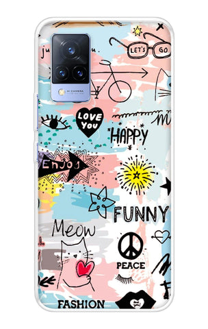 Happy Doodle Vivo V21 Back Cover