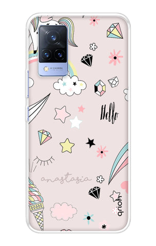 Unicorn Doodle Vivo V21 Back Cover