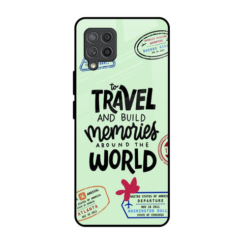 Travel Stamps Samsung Galaxy M42 Glass Back Cover Online