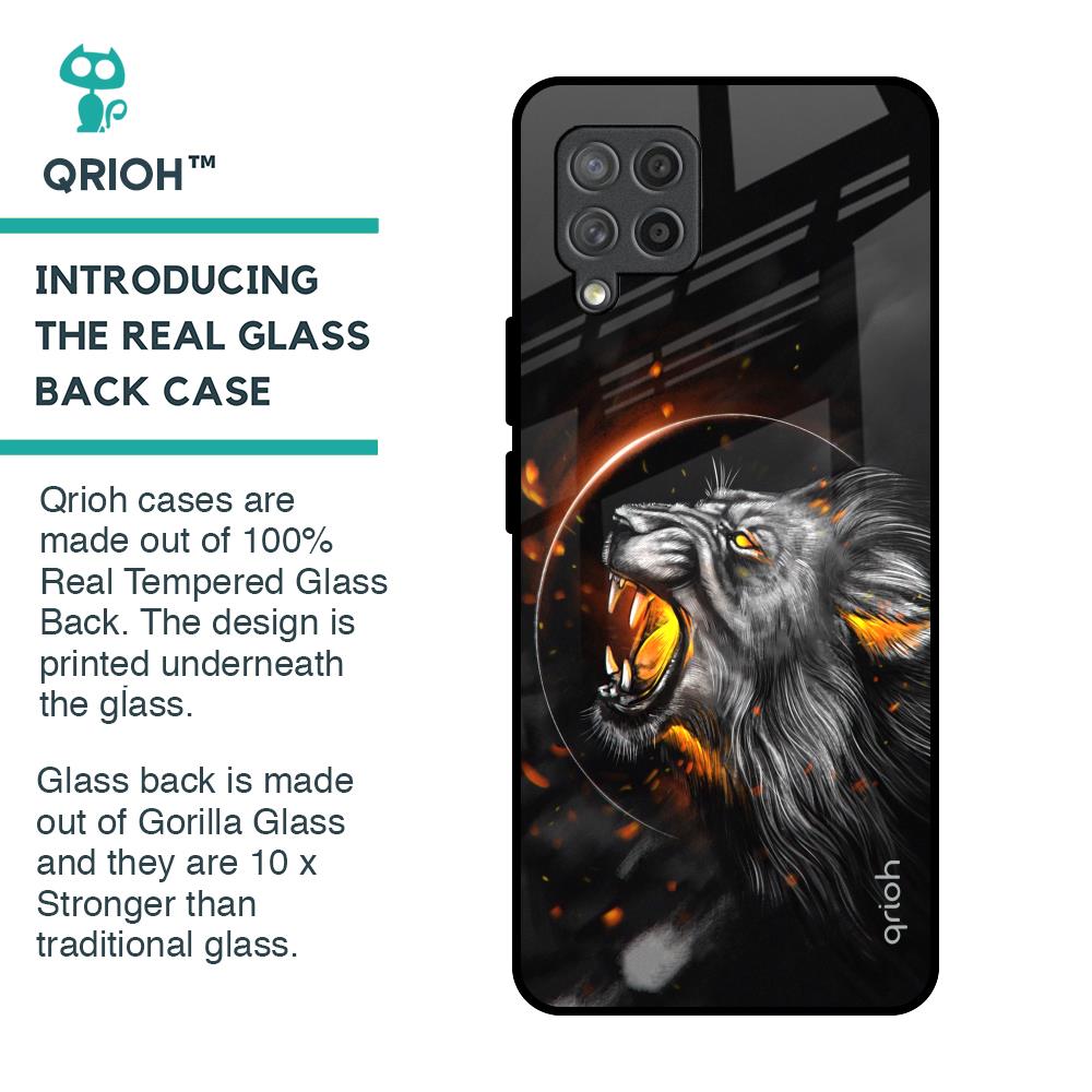 Aggressive Lion Glass Case for Samsung Galaxy M42