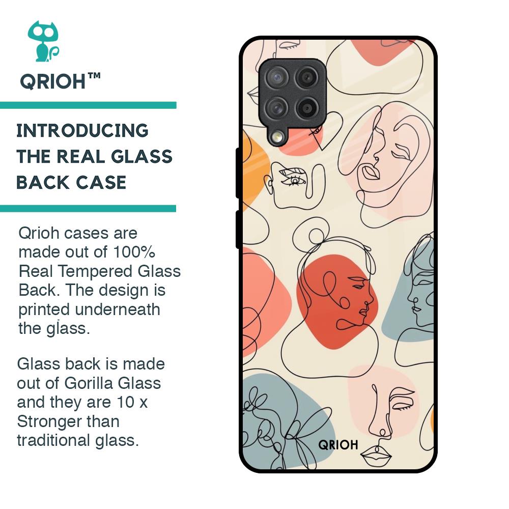 Abstract Faces Glass Case for Samsung Galaxy M42