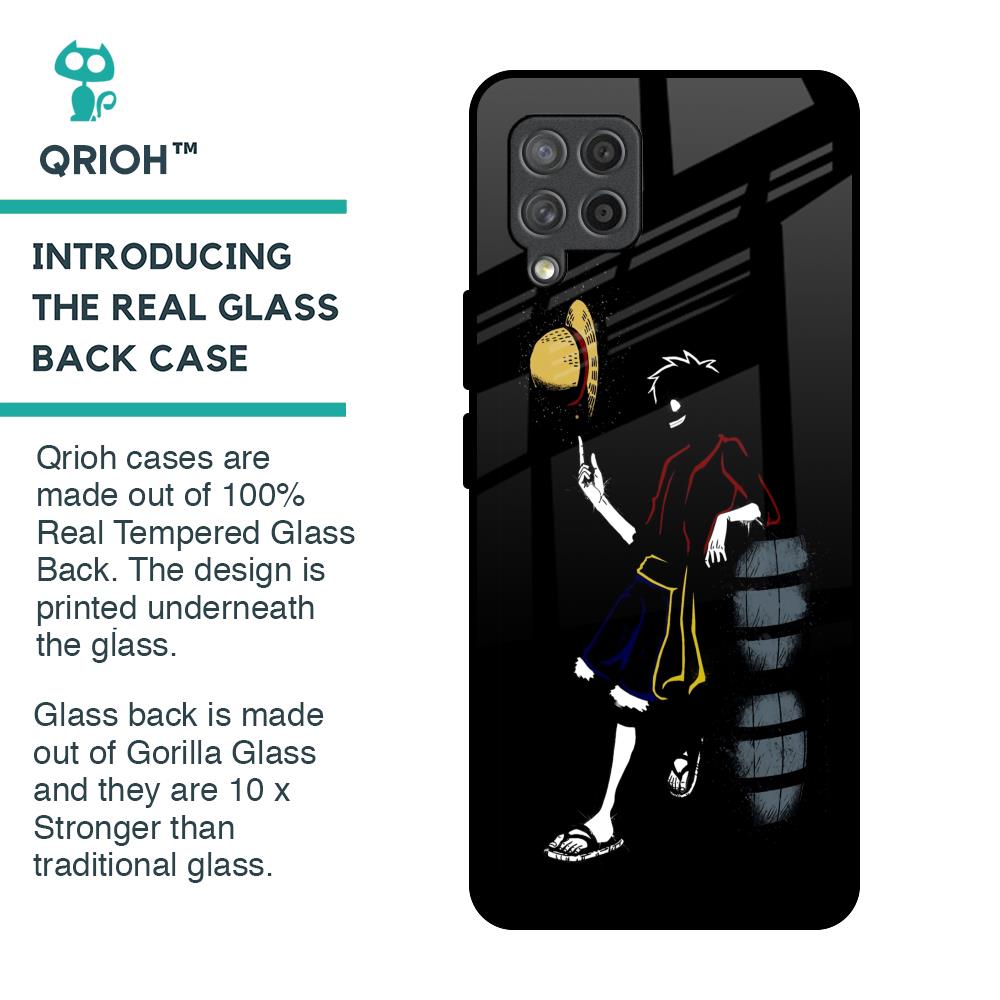Luffy Line Art Glass Case for Samsung Galaxy M42