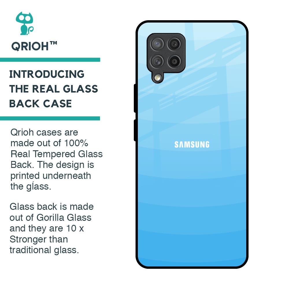 Wavy Blue Pattern Glass Case for Samsung Galaxy M42