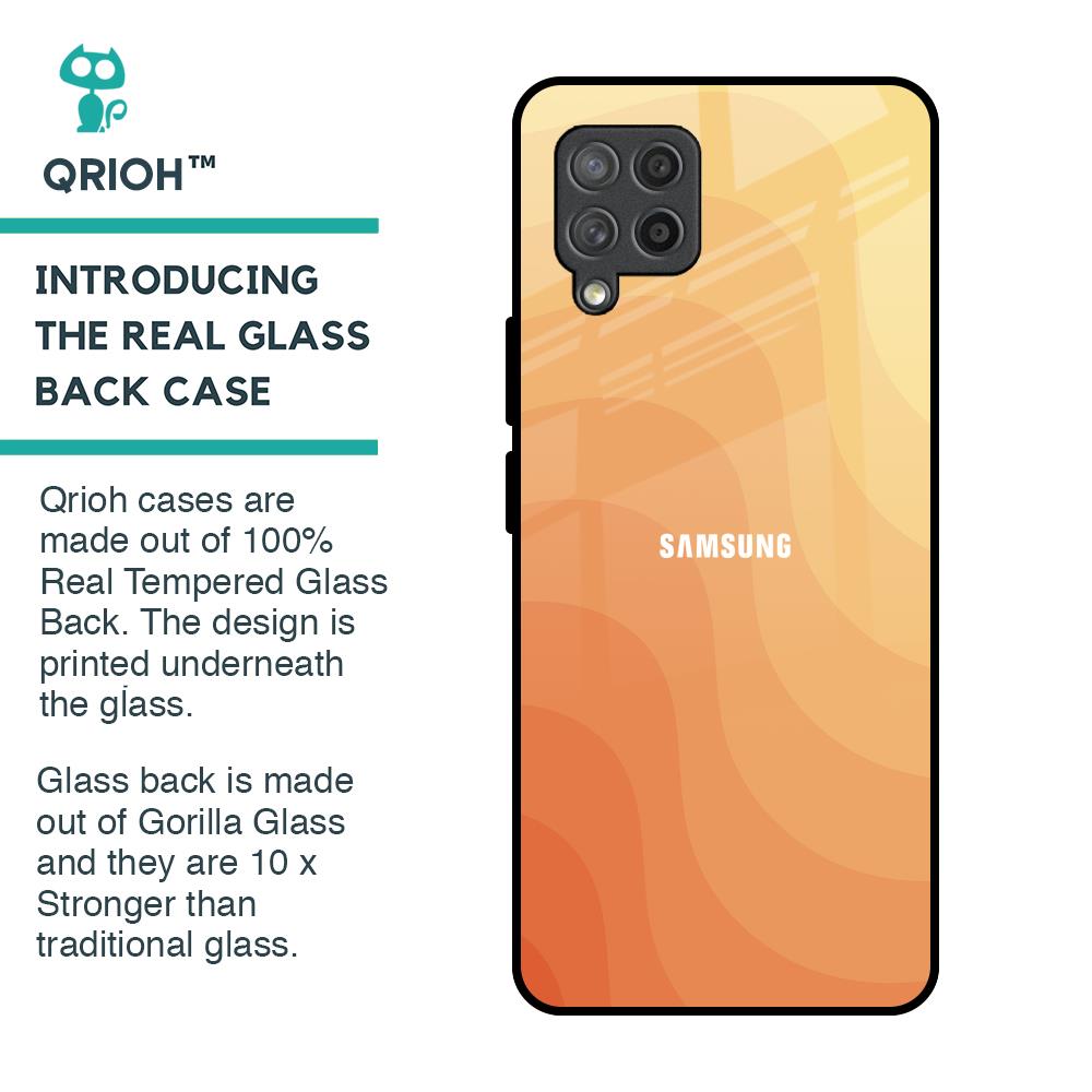 Orange Curve Pattern Glass Case for Samsung Galaxy M42