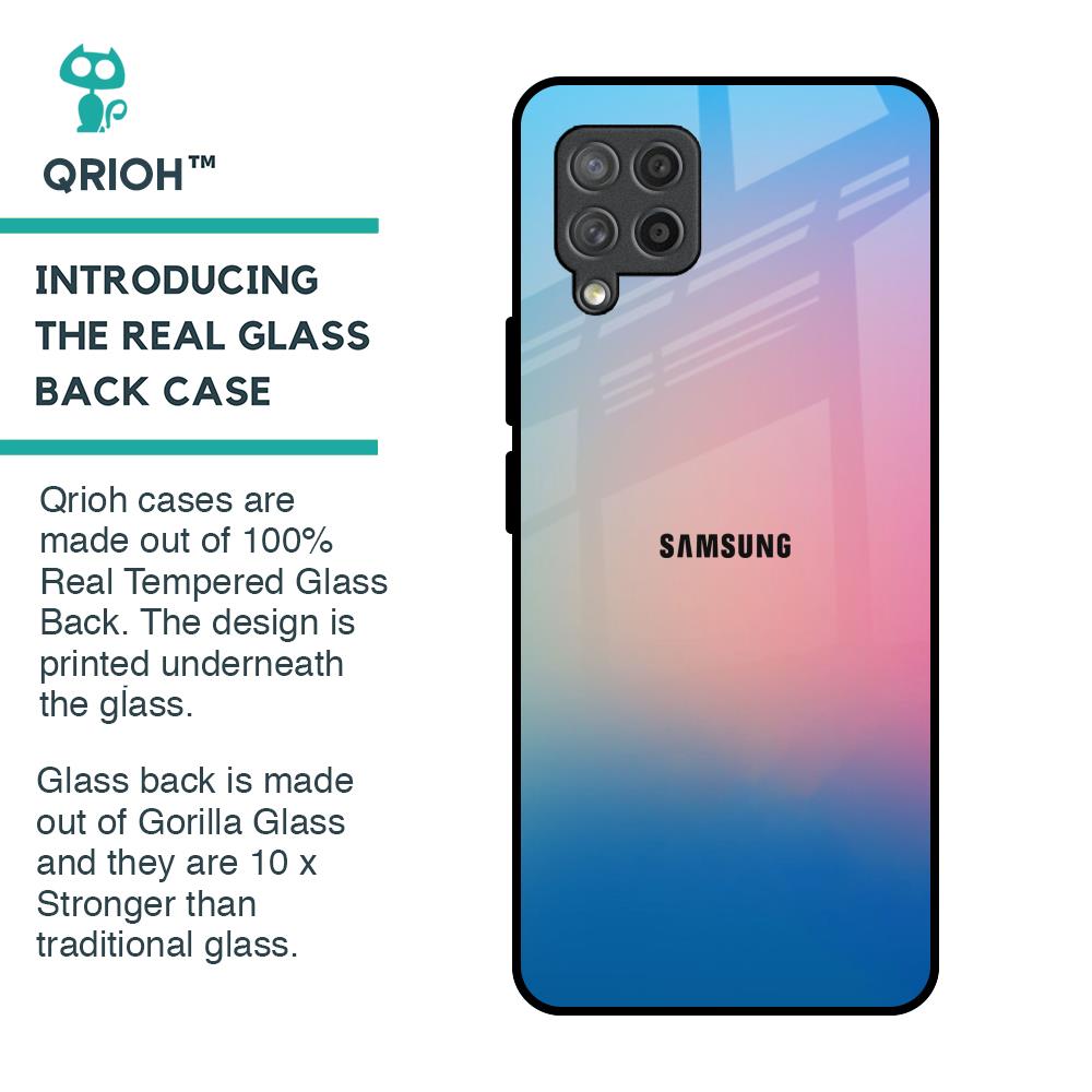 Blue & Pink Ombre Glass case for Samsung Galaxy M42