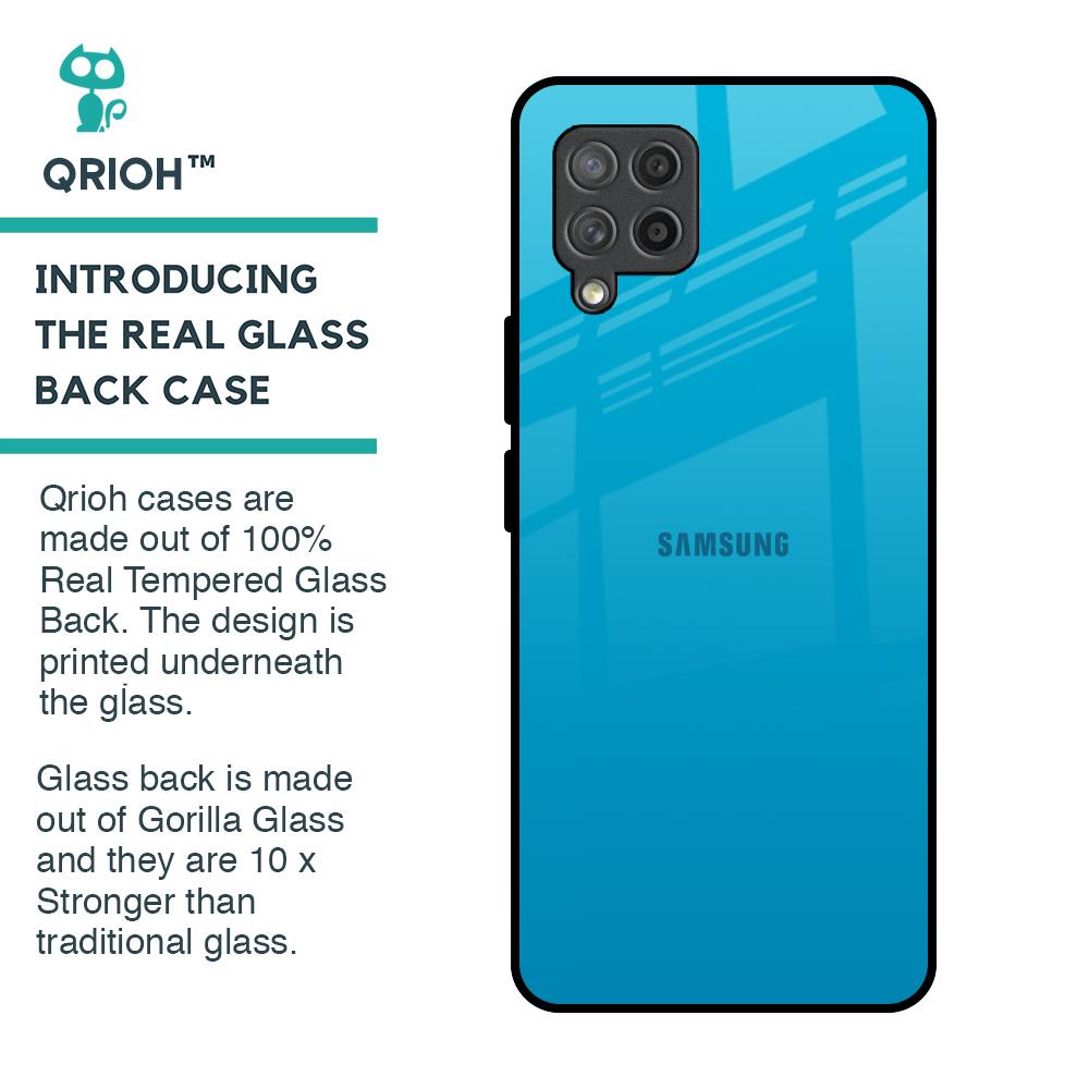 Blue Aqua Glass Case for Samsung Galaxy M42