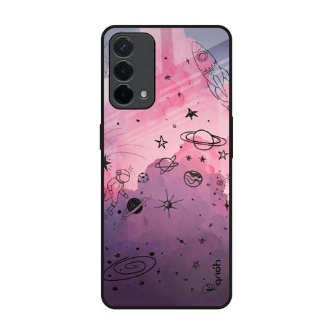 Space Doodles Oppo A74 Glass Back Cover Online