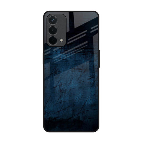 Dark Blue Grunge Oppo A74 Glass Back Cover Online