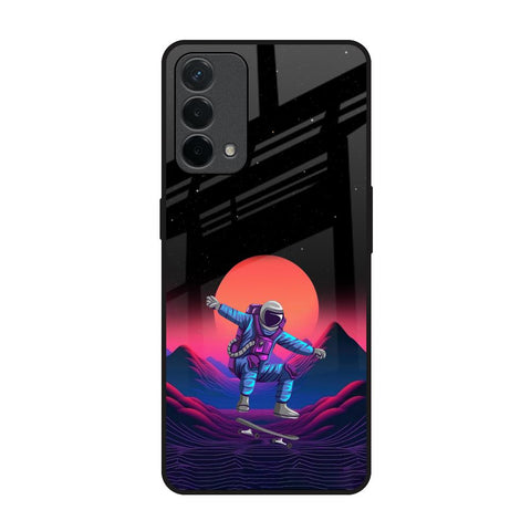 Retro Astronaut Oppo A74 Glass Back Cover Online