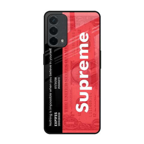 Supreme Ticket Oppo A74 Glass Back Cover Online