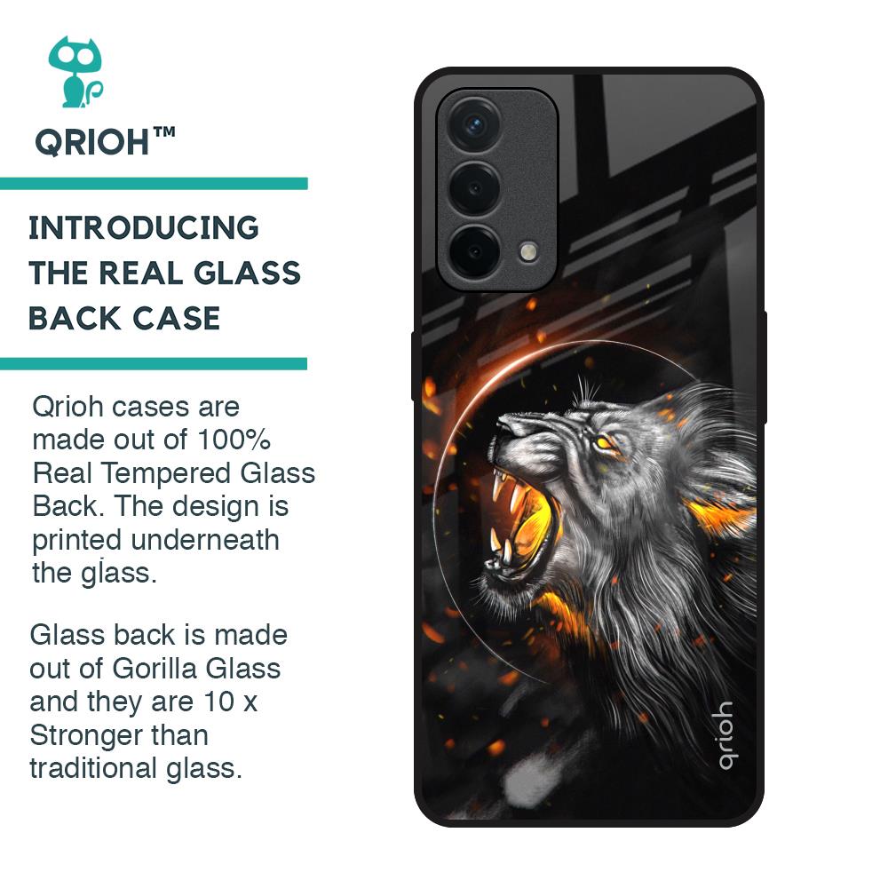 Aggressive Lion Glass Case for Oppo A74