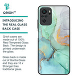 Green Marble Glass Case for Redmi Note 10S
