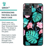 Tropical Leaves & Pink Flowers Glass Case for Redmi Note 10S