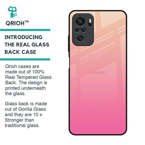 Pastel Pink Gradient Glass Case For Redmi Note 10S