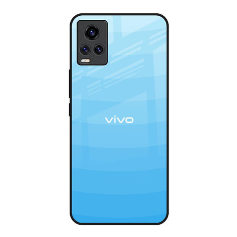 Wavy Blue Pattern Vivo Y73 Glass Back Cover Online