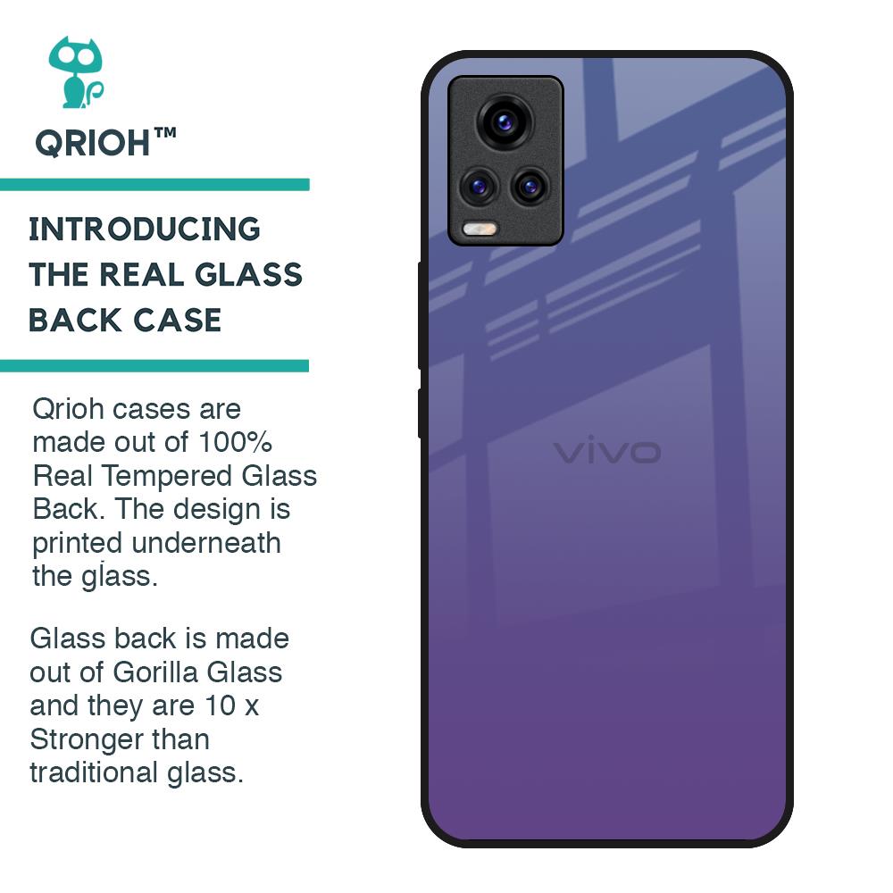 Indigo Pastel Glass Case For Vivo Y73