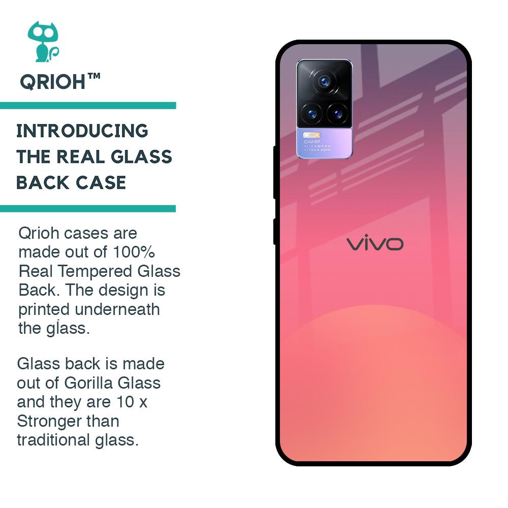 Sunset Orange Glass Case for Vivo Y73