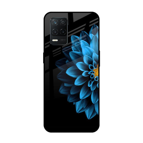 Half Blue Flower Realme 8 5G Glass Back Cover Online