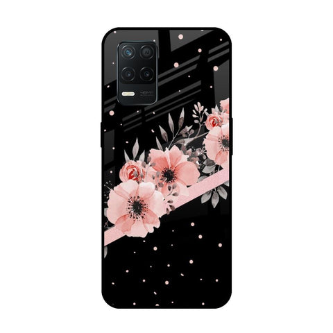 Floral Black Band Realme 8 5G Glass Back Cover Online