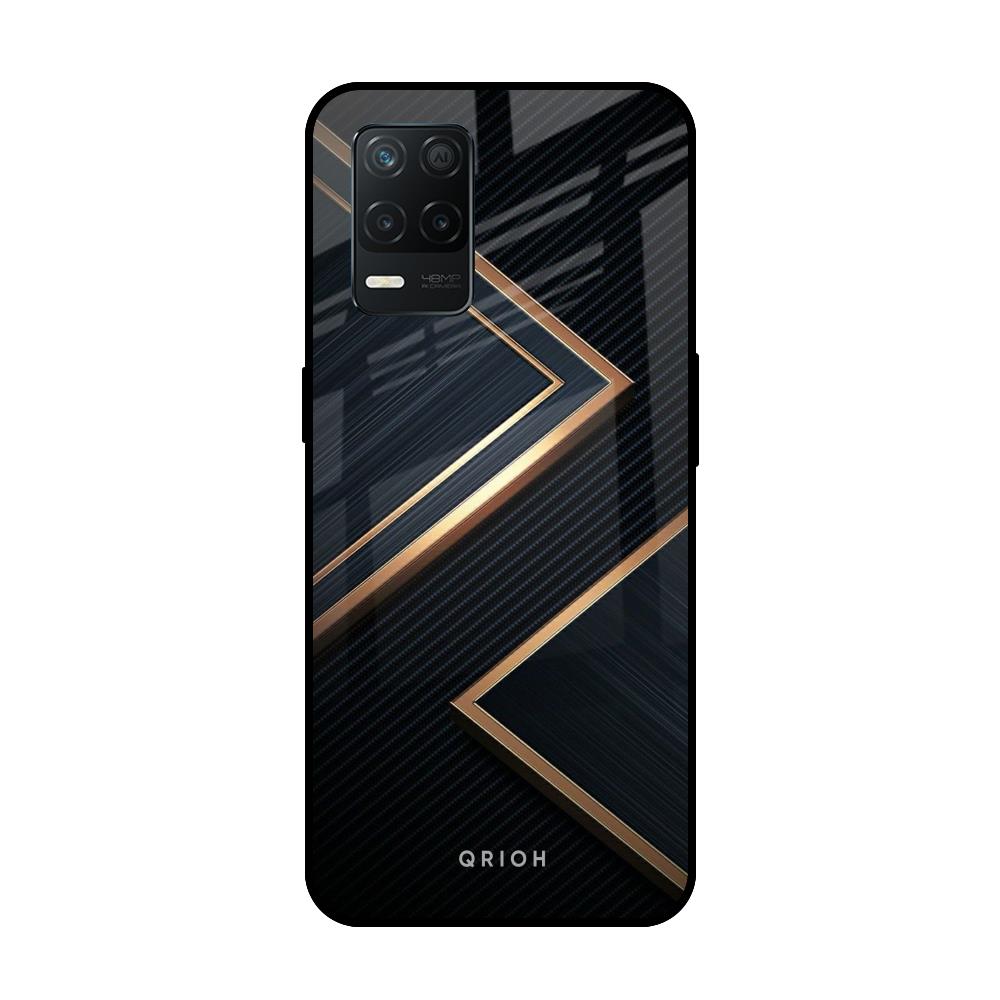 Sleek Golden & Navy Realme 8 5G Glass Back Cover Online