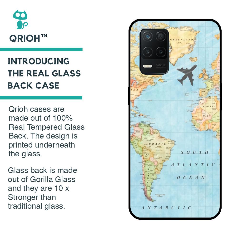 Travel Map Glass Case for Realme 8 5G